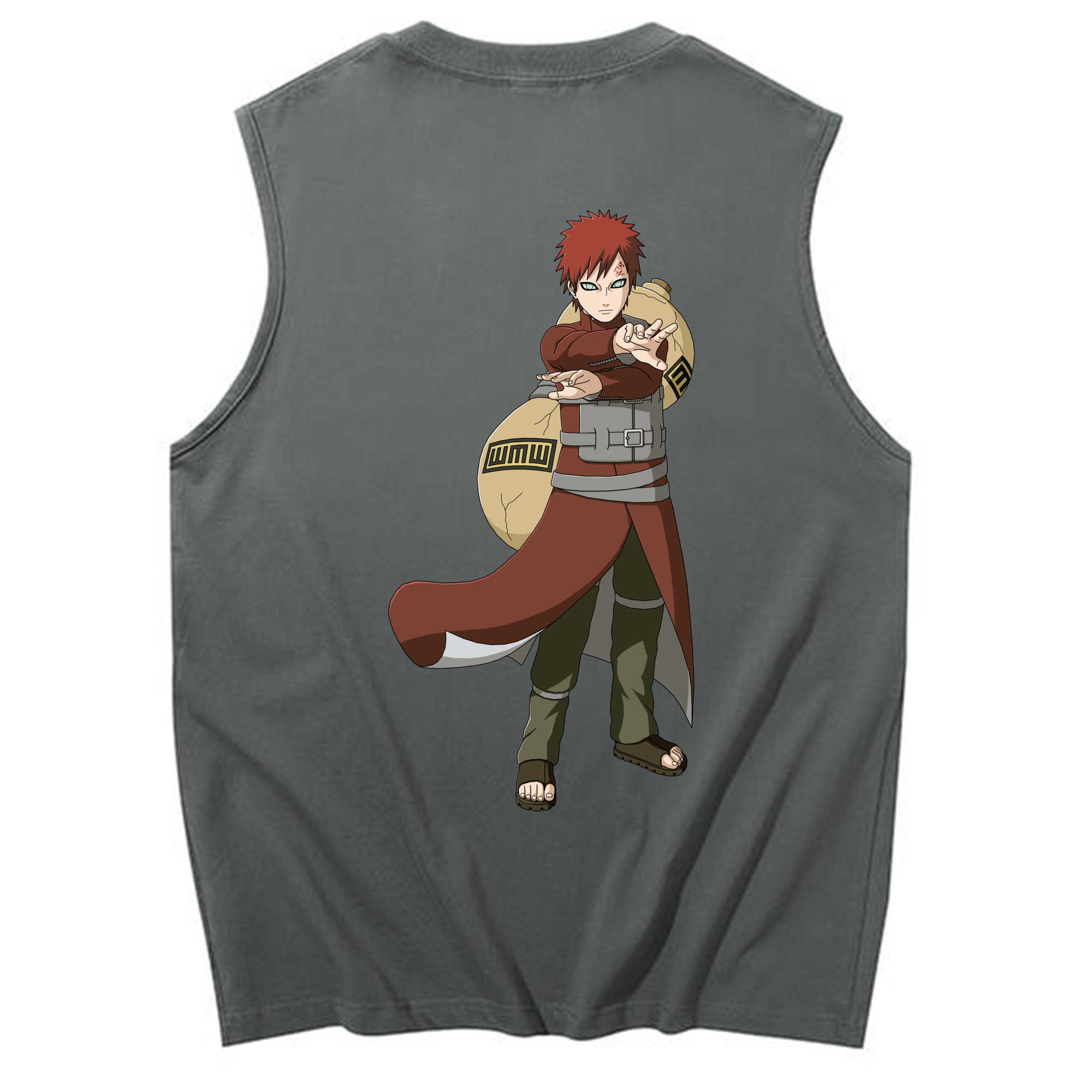 （画像用） NARUTO -ナルト- ガアラ Gaara コットン100％タンクトップ（背面プリント）